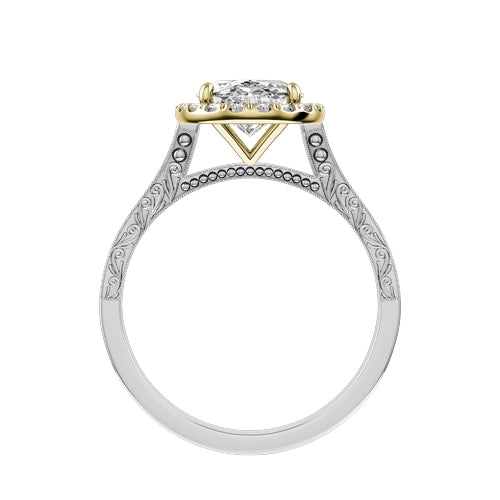 Oval Natural Diamond Bridal Ring — front