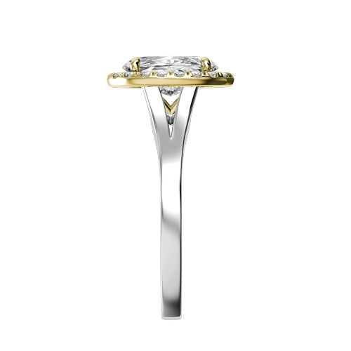 Oval Natural Diamond Bridal Ring — side