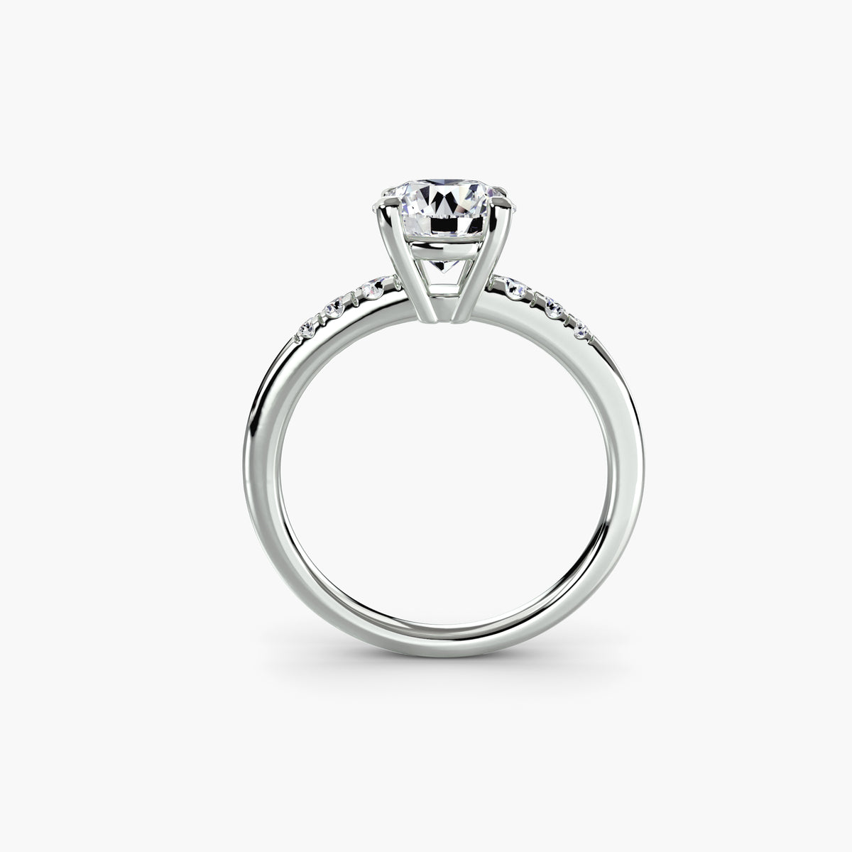Solitaire with Shoulder Accents