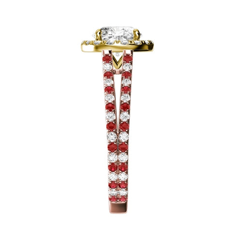 Round Natural Diamond Bridal Ring — side